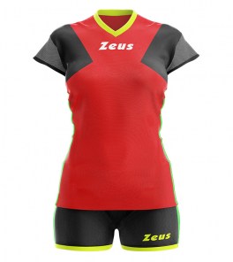 Волейбольная форма женская Zeus PENELOPE KIT Красный/Черный